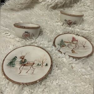 Savinio Designs Replacement Christmas 2\6” Salad Plate 2/4”Bowls Hg55 make offer